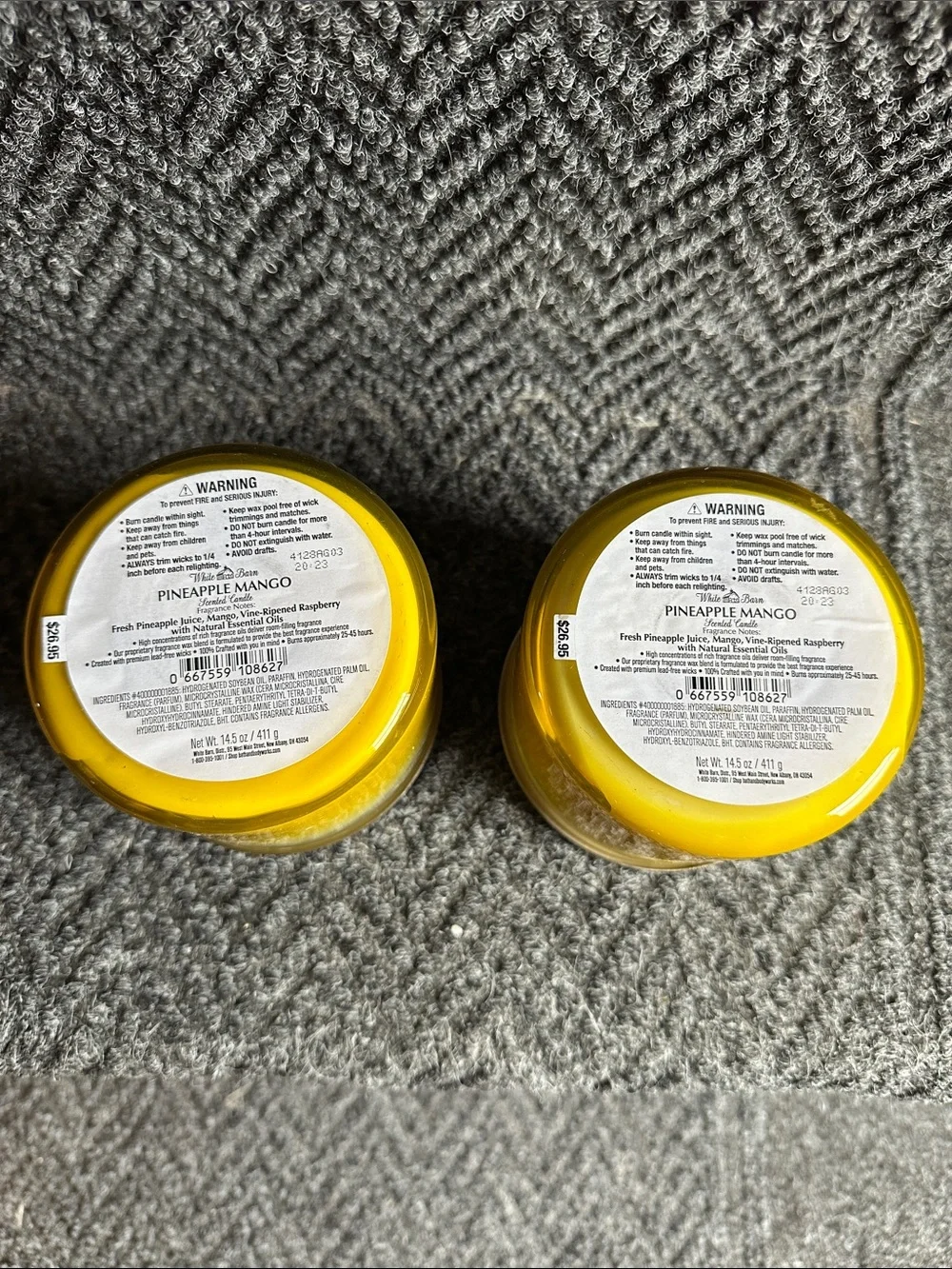 White Barn Pineapple Mango 3 Wick Candle